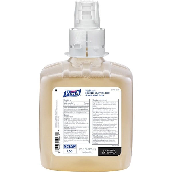 Purell Soap, Foam, Antimicrobial, CS6 Dispenser, 1250ml, BN, PK 2 GOJ658102 - main
